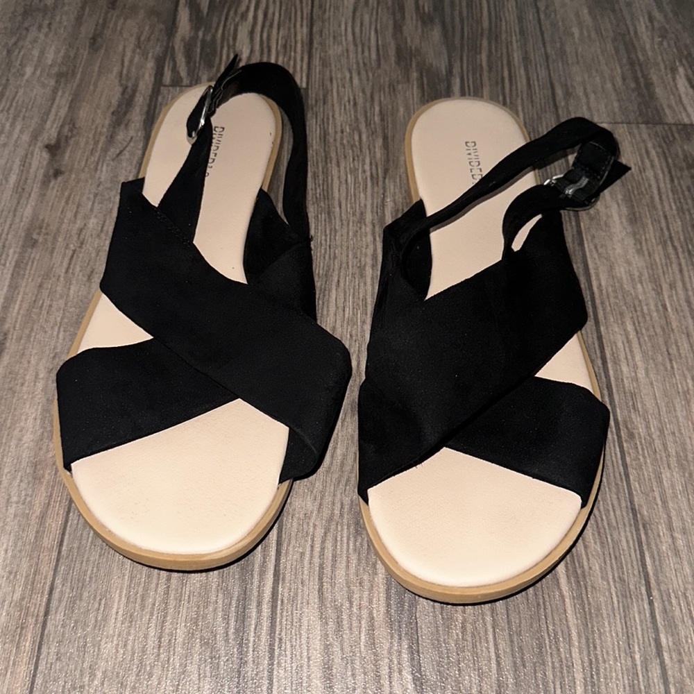 Divided Black Sandals